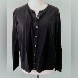 CROFT AND BARROW Long Sleeve Button Front Classic Black Cardigan
